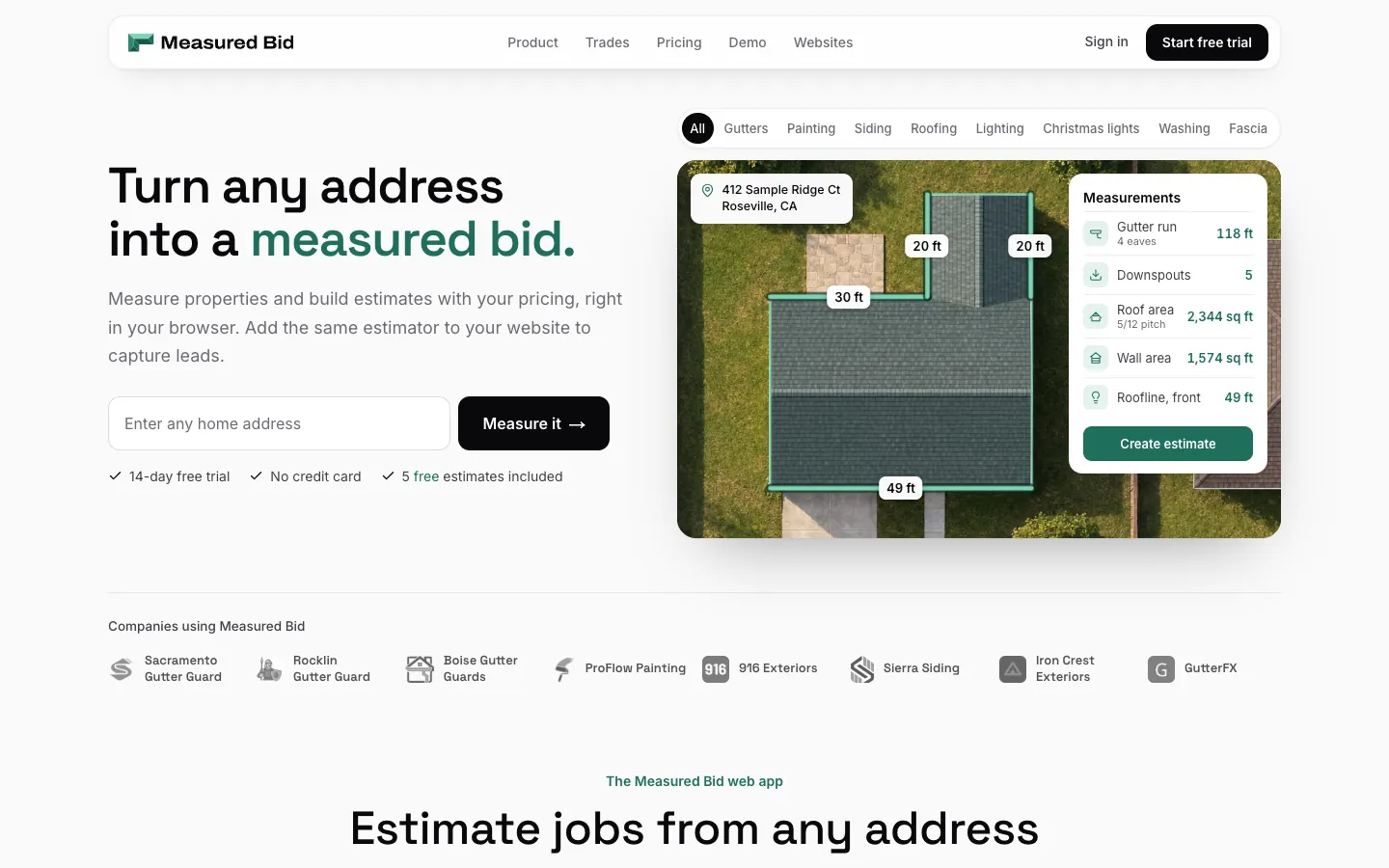Measured Bid website